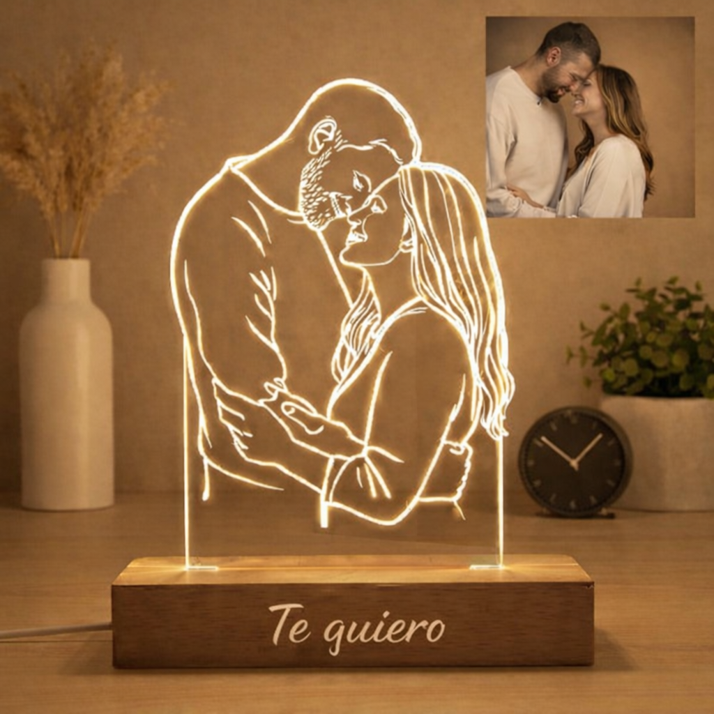 Lampara personalizada con Foto efecto silueta iluminada