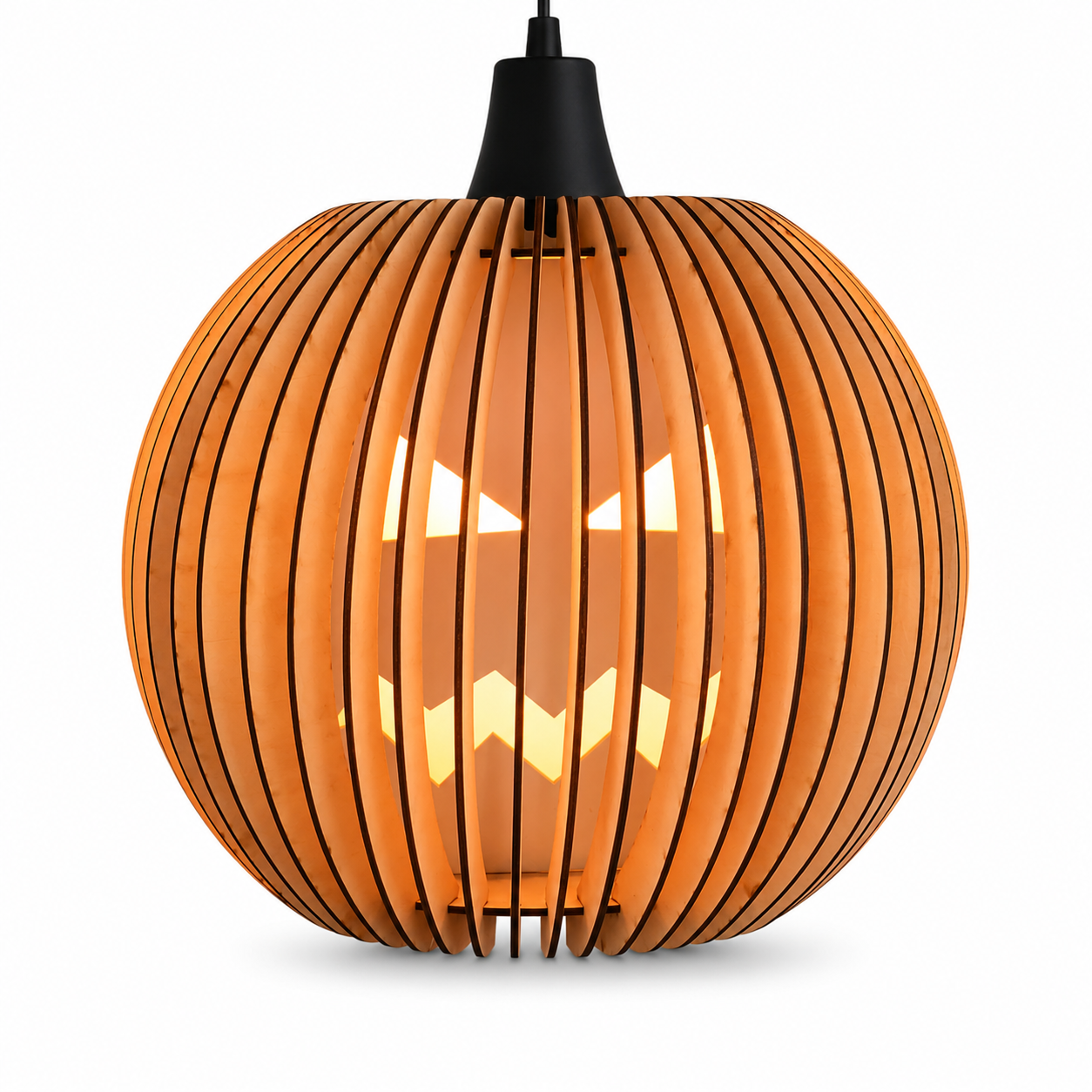 Lámpara personalizada Halloween calabaza con nombre luz LED madera