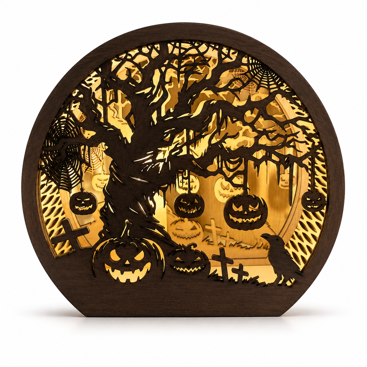 Lámpara calabaza personalizada con nombre decoración de Halloween LED