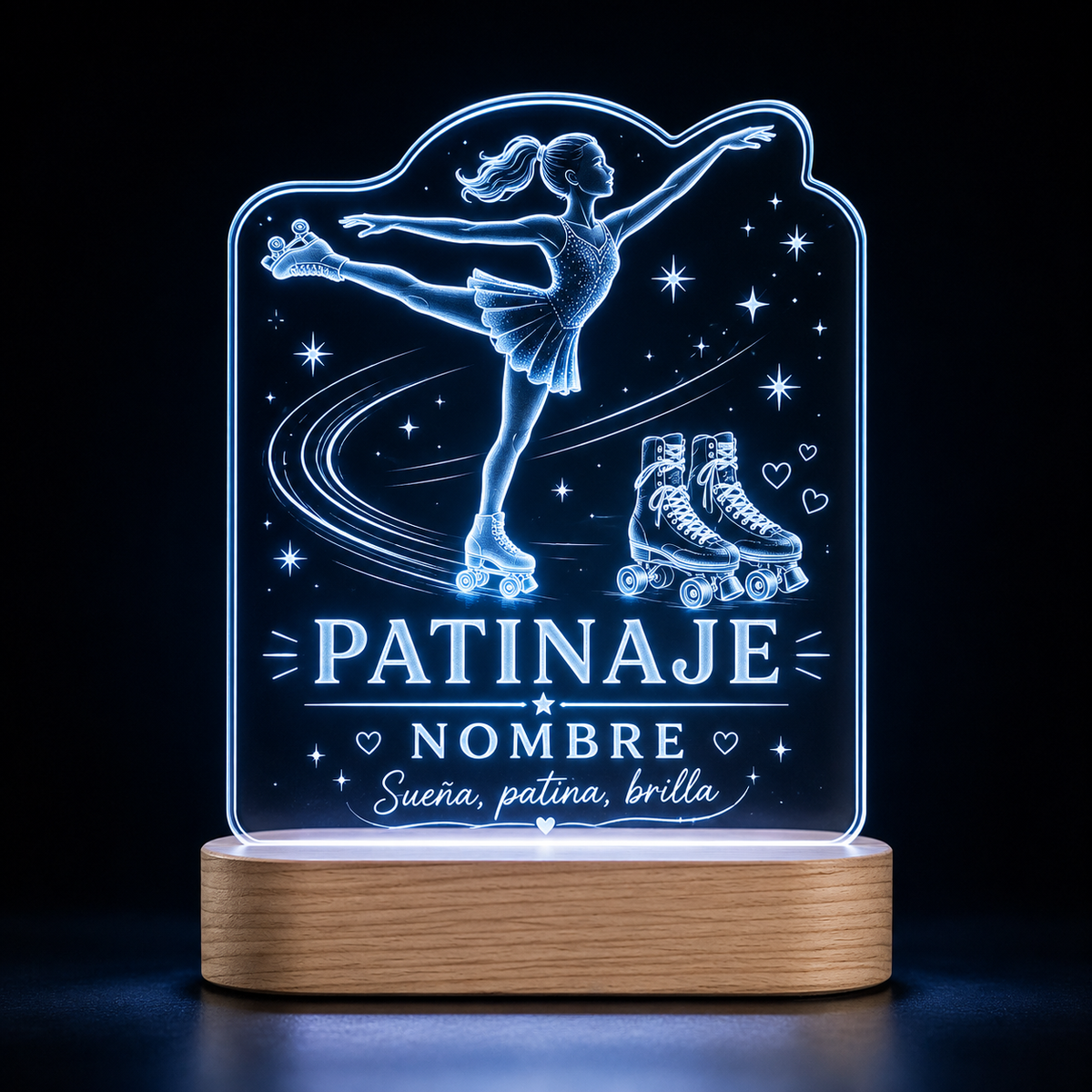 Lámpara de patinaje personalizada LED metacrilato
