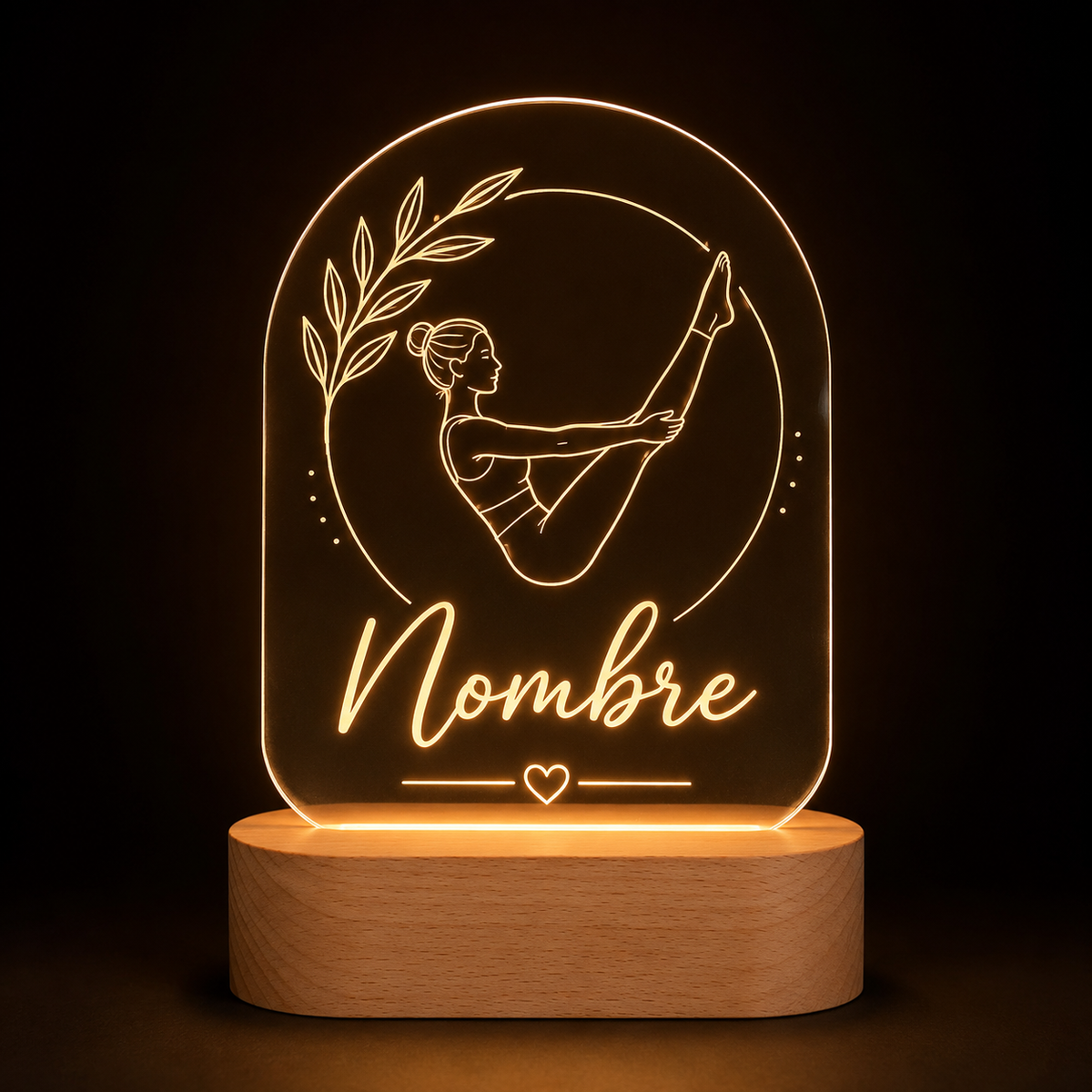 Lámpara de pilates personalizada LED metacrilato