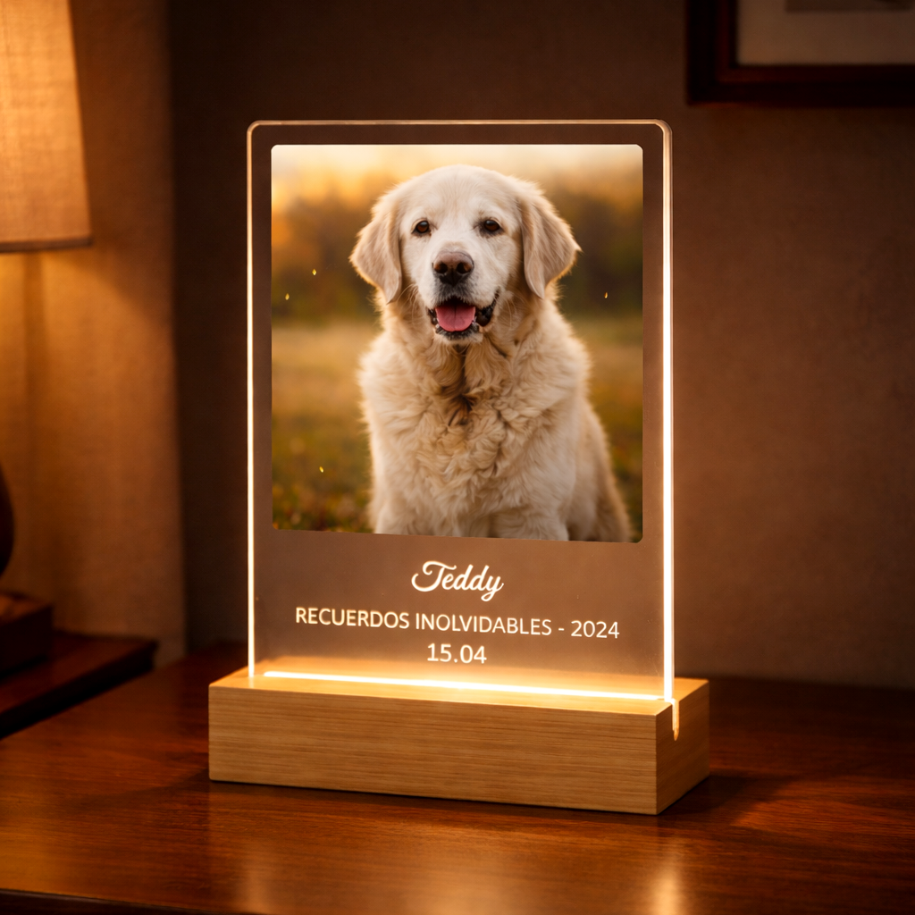 Lámpara Memorial Mascota | Recuerdo Eterno de tu Compañero LED