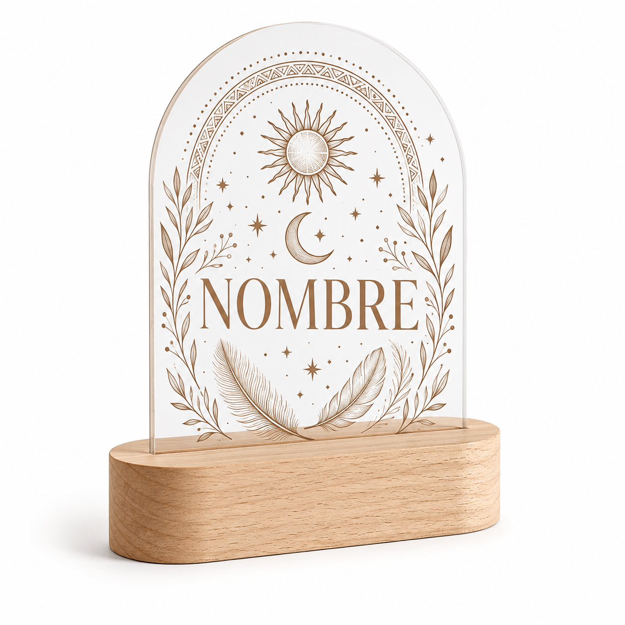 Lámpara boho personalizada con nombre luz nocturna decorativa artesanal