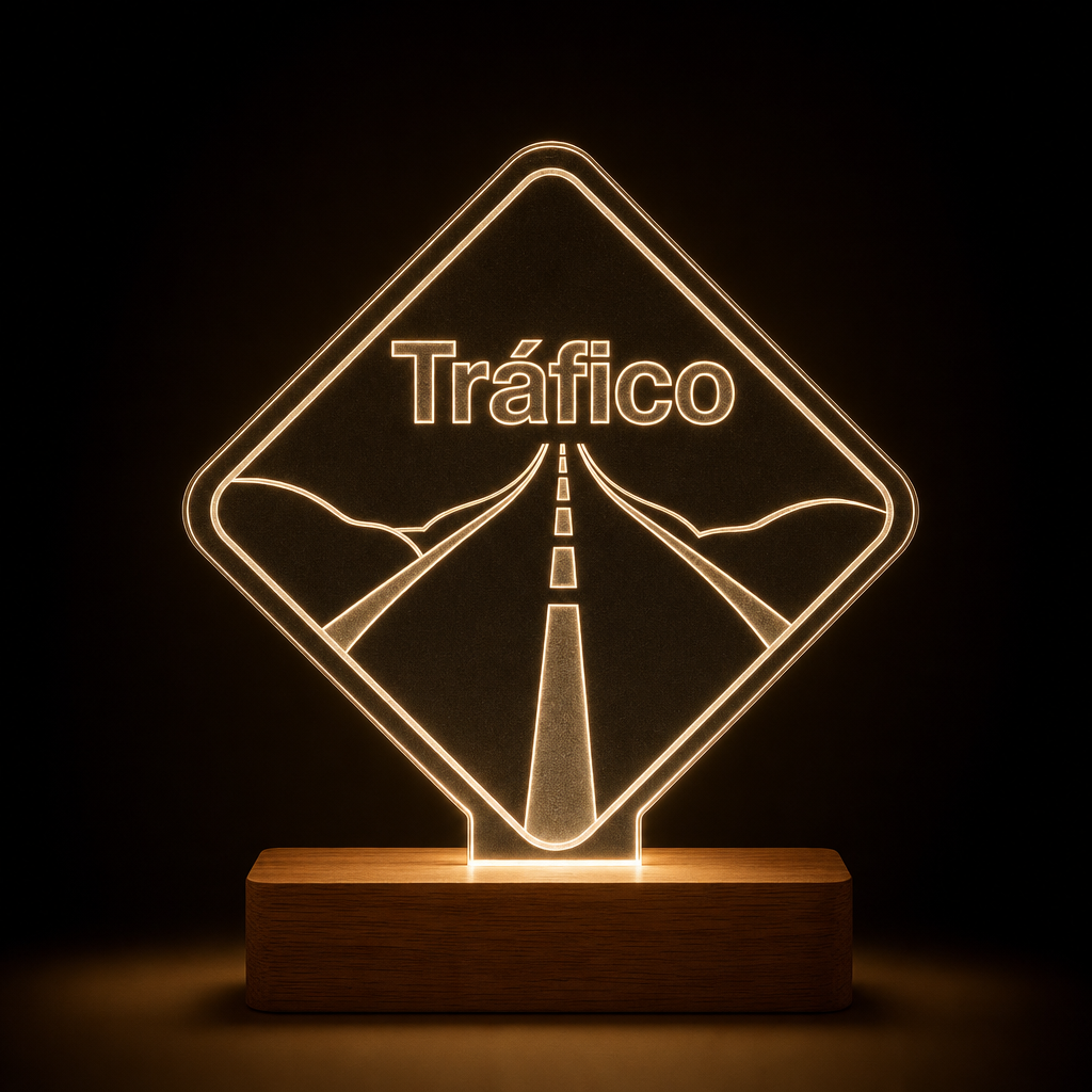 Lámpara Guardia Civil Tráfico personalizada LED metacrilato