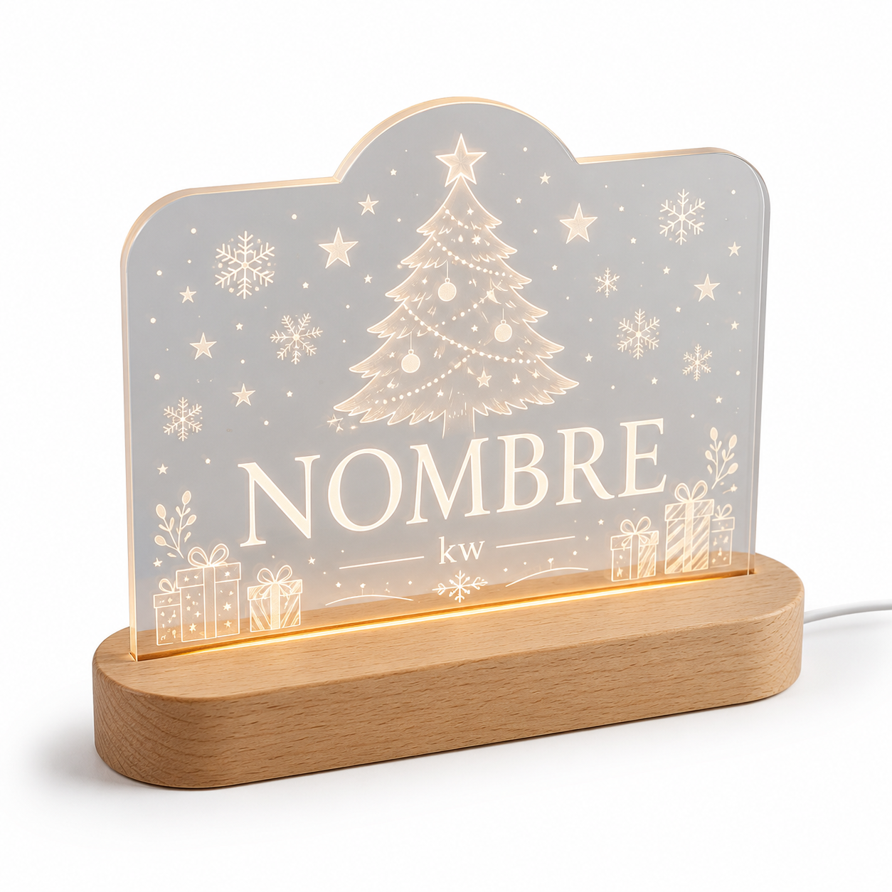 Lámpara de Navidad personalizada con nombre decoración navideña LED