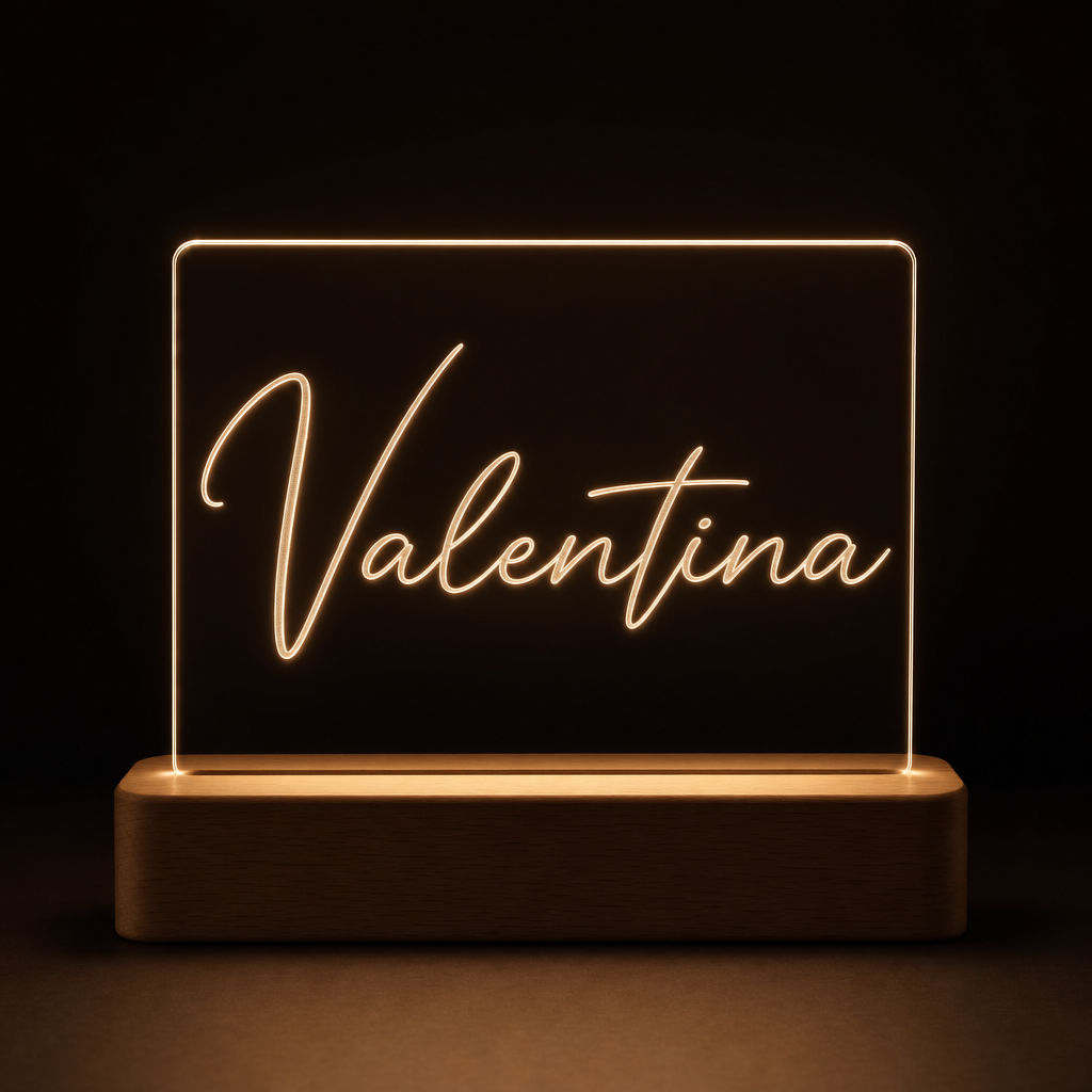 Lámpara con nombre personalizado tipografía exclusiva LED