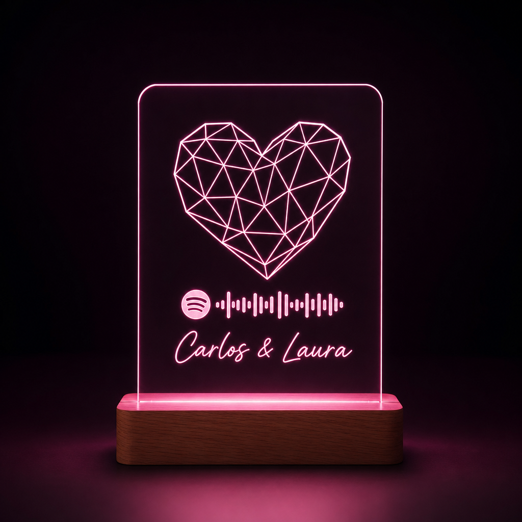 Lámpara Spotify San Valentín vuestra canción personalizada LED