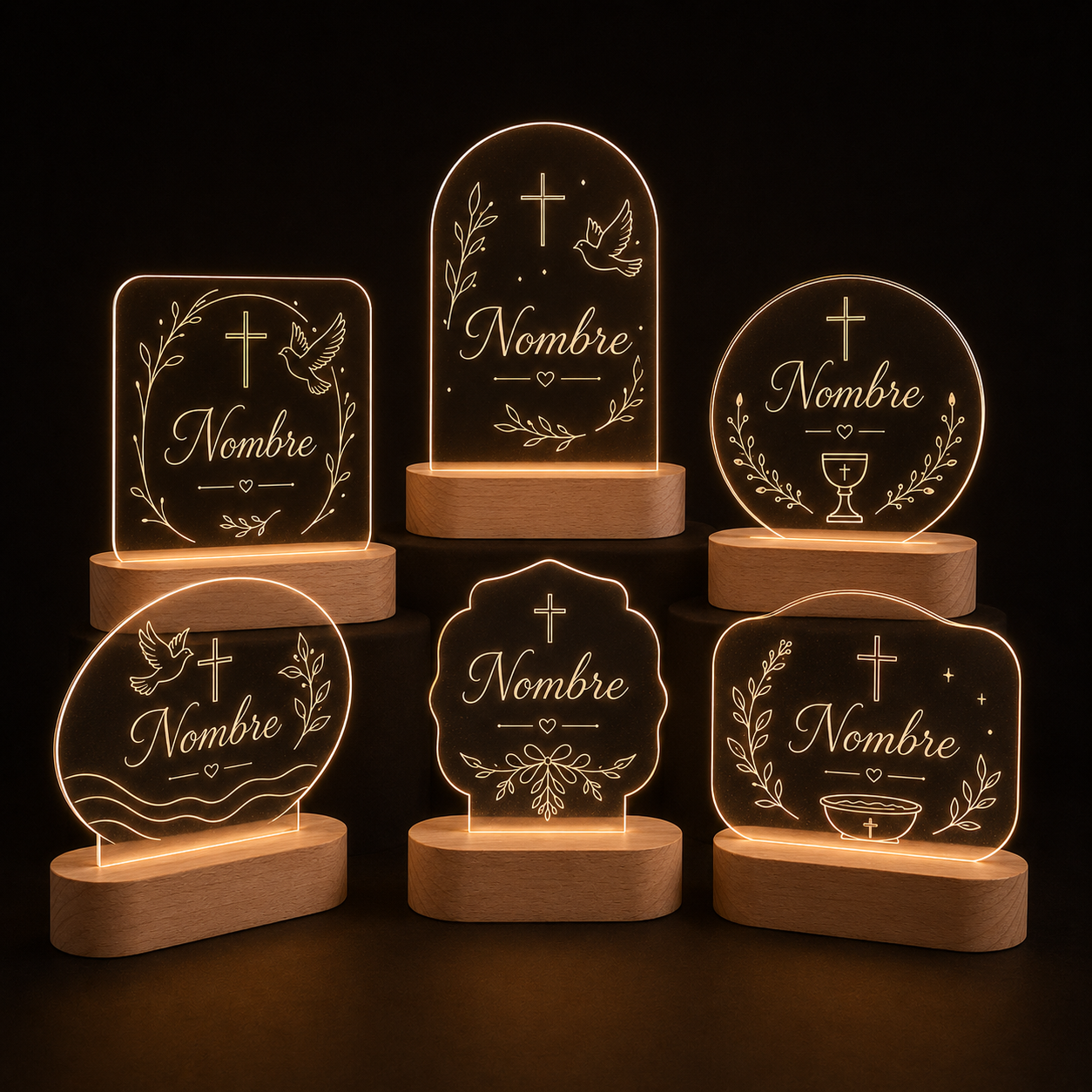 Lámparas de comunión y bautizo personalizadas