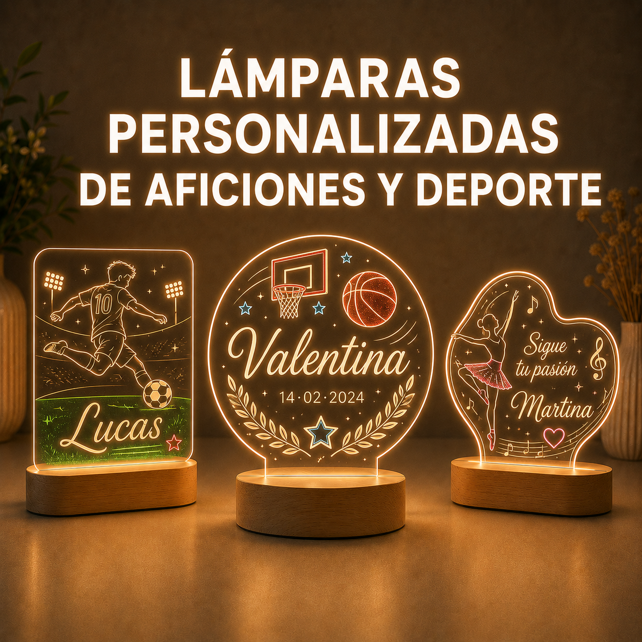 Lámparas personalizadas de aficiones y deporte