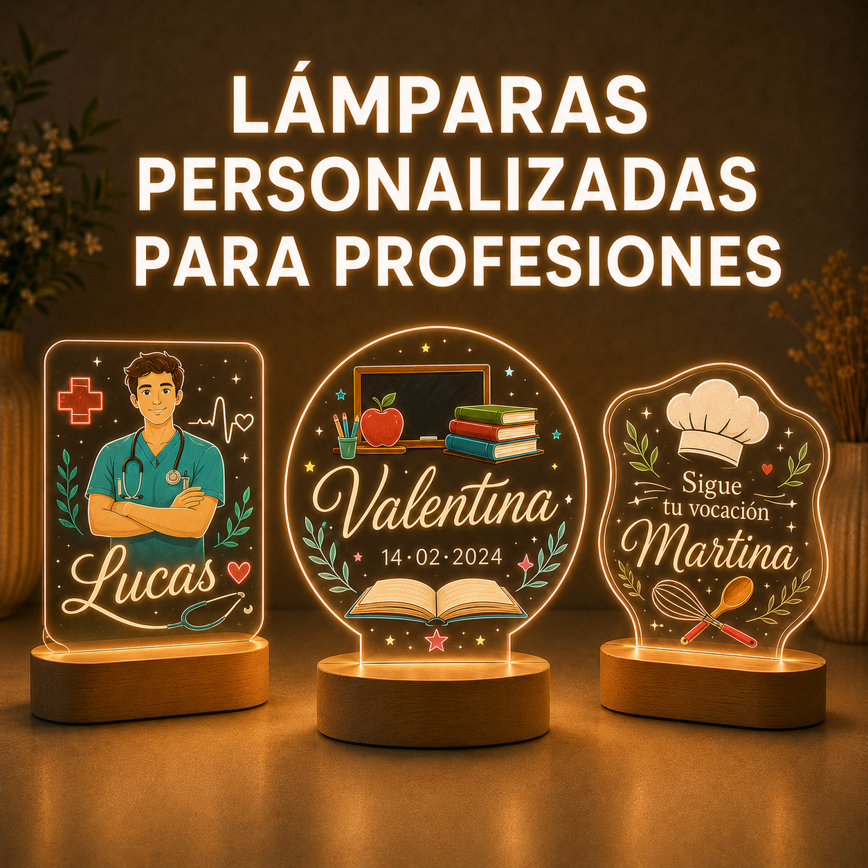 Lámparas personalizadas para profesiones