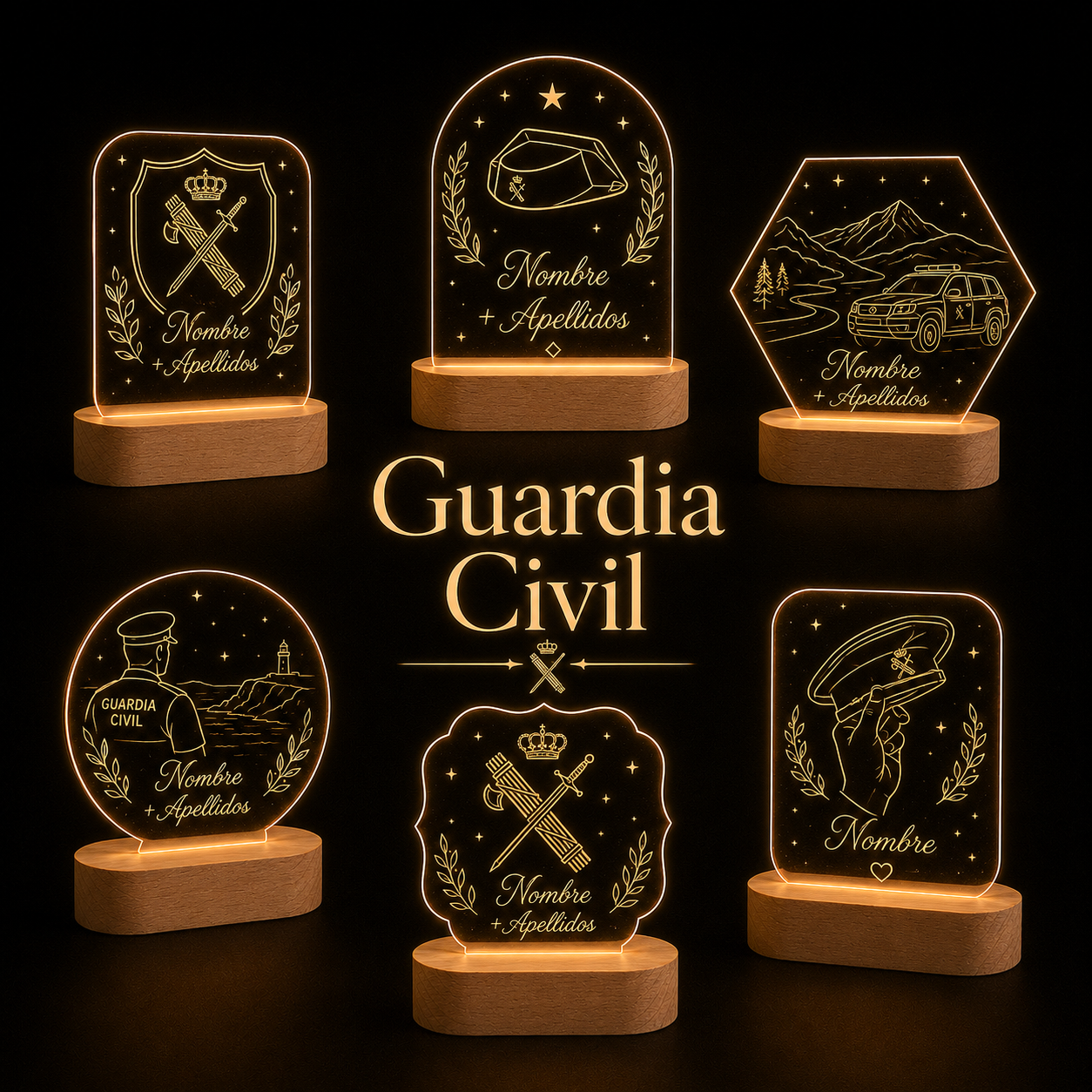 Lámparas Guardia Civil personalizadas
