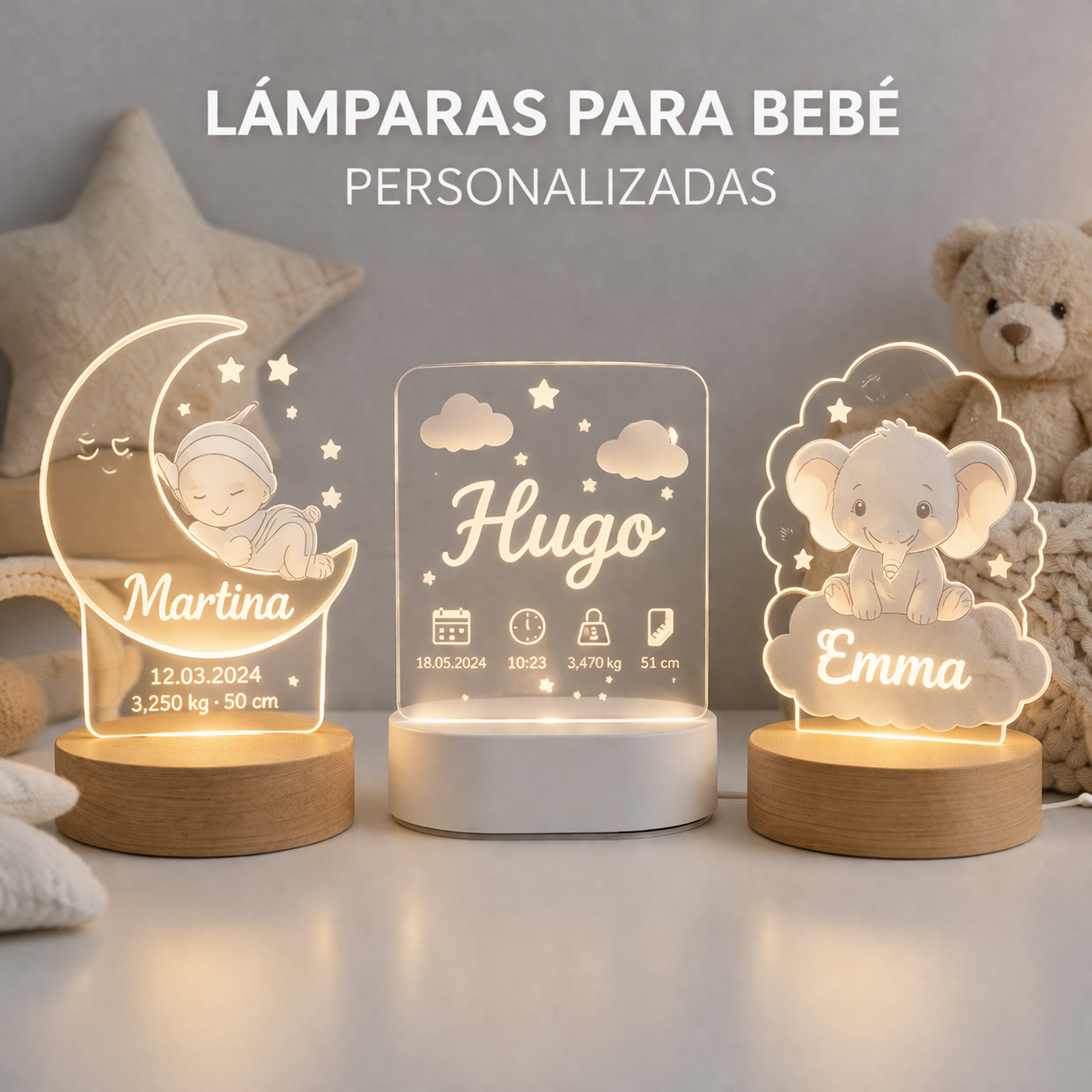 Lámparas Personalizadas para Bebé