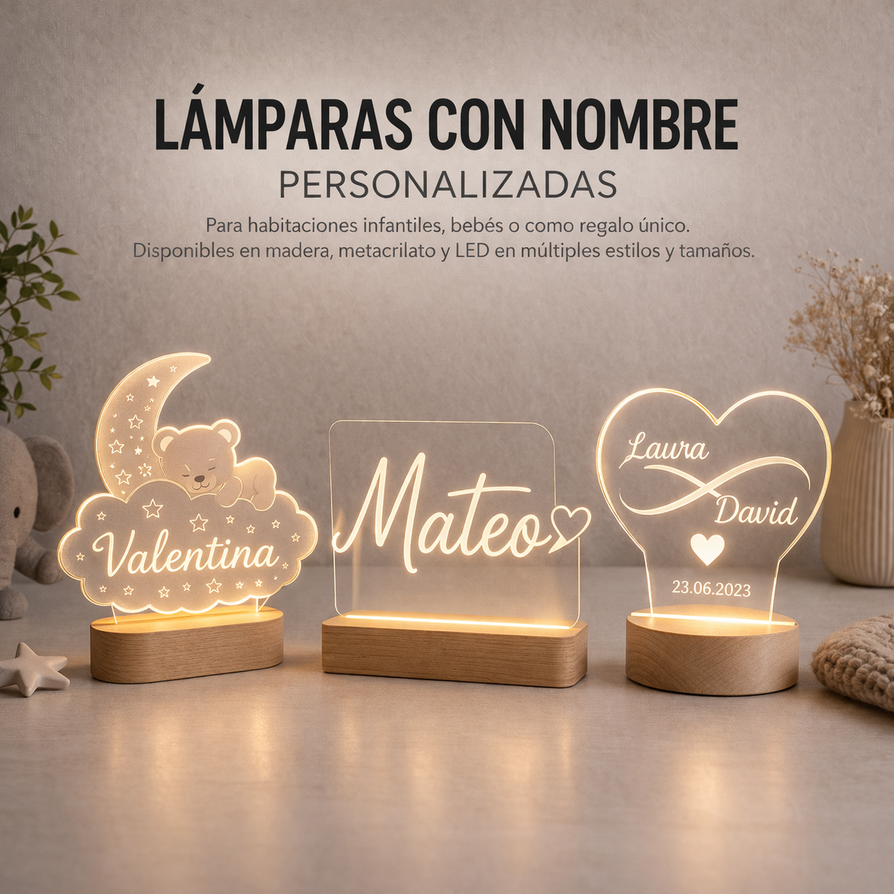 Lámparas Personalizadas con Nombre