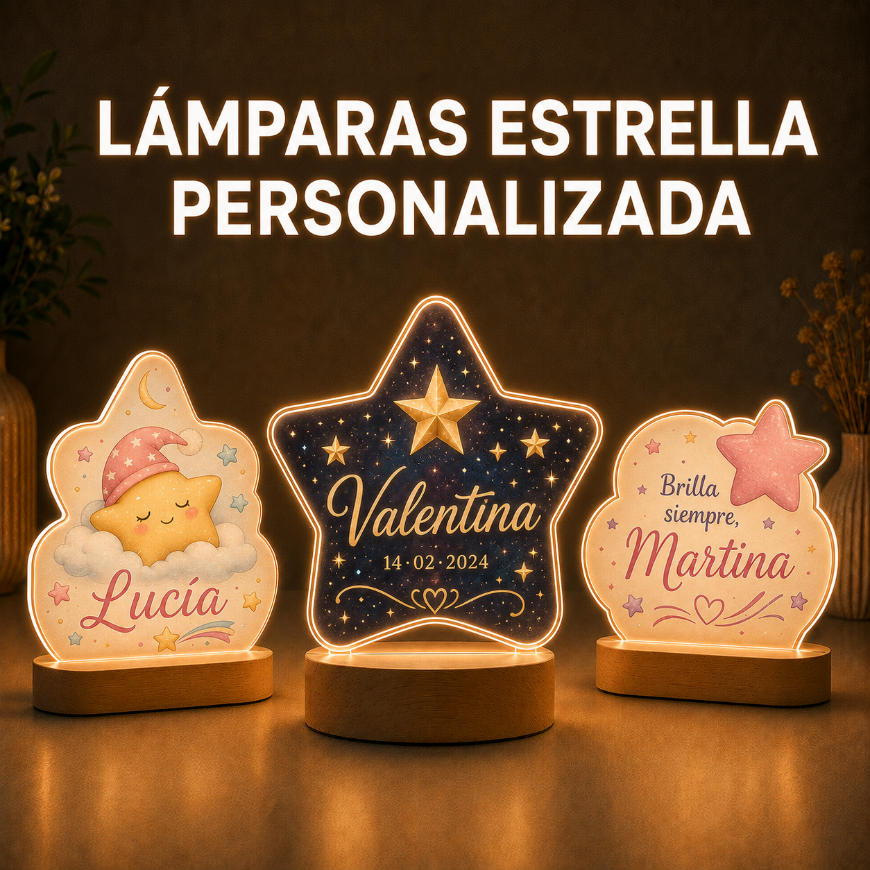 Lámparas estrella personalizadas