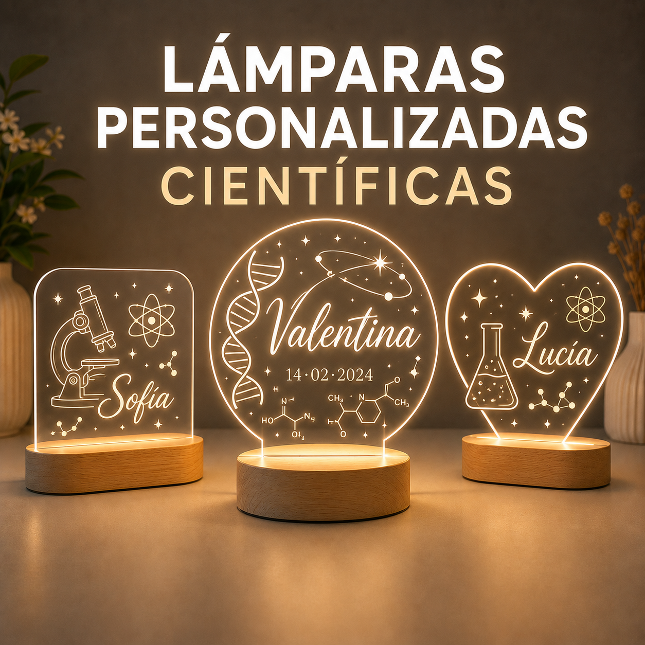 Lámparas personalizadas científicas
