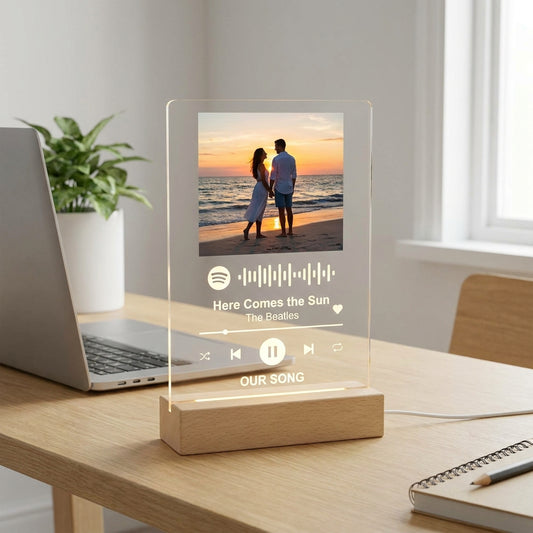 Lámpara reproductor musical con foto personalizada LED
