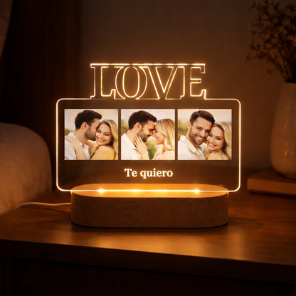 Lampara personalizada con 3 Fotos