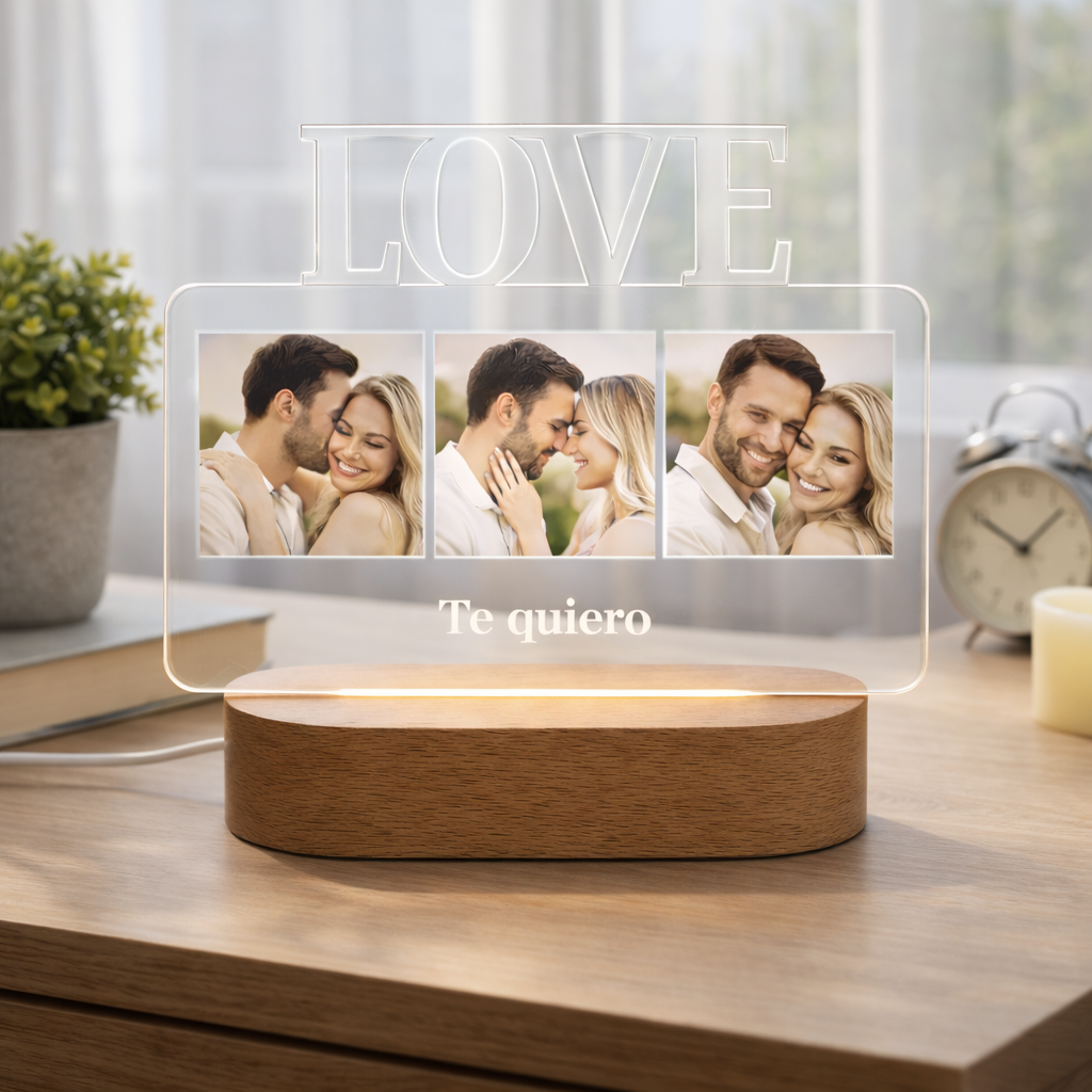 Lampara personalizada con 3 Fotos