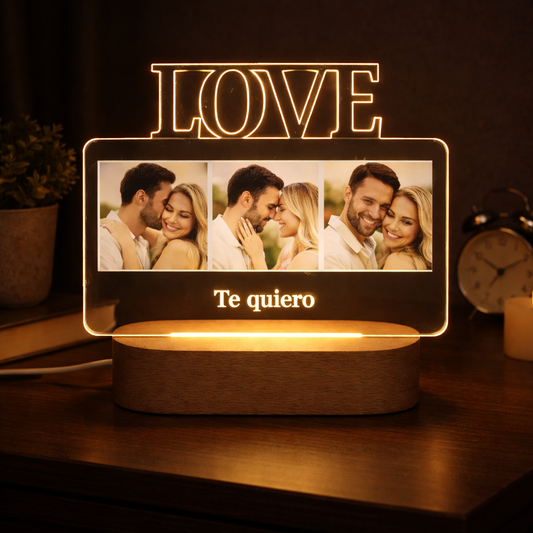 Lampara personalizada con 3 Fotos