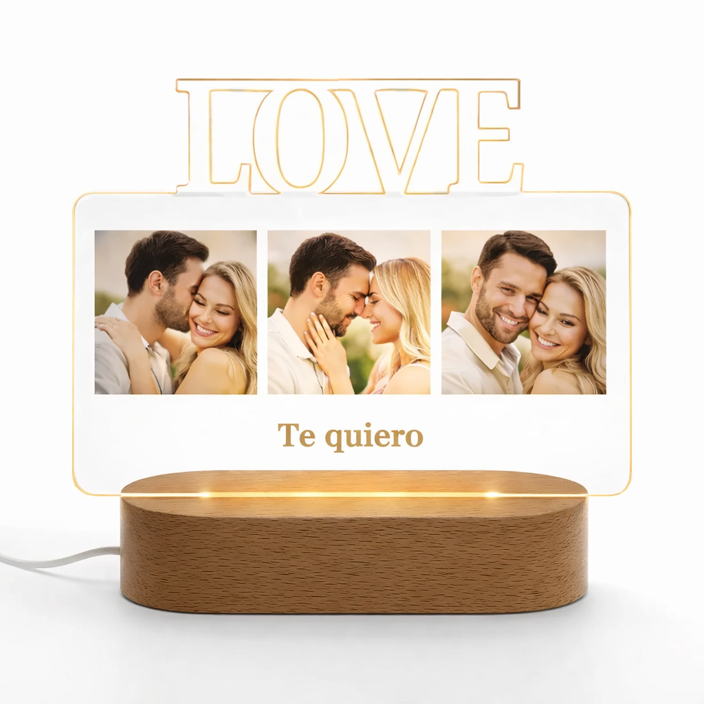 Lampara personalizada con 3 Fotos