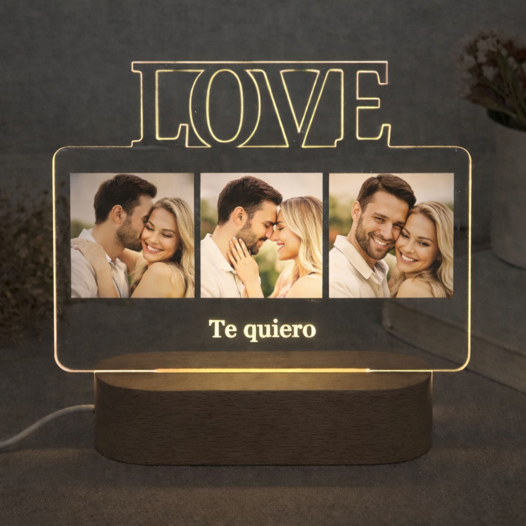 Lampara personalizada con 3 Fotos