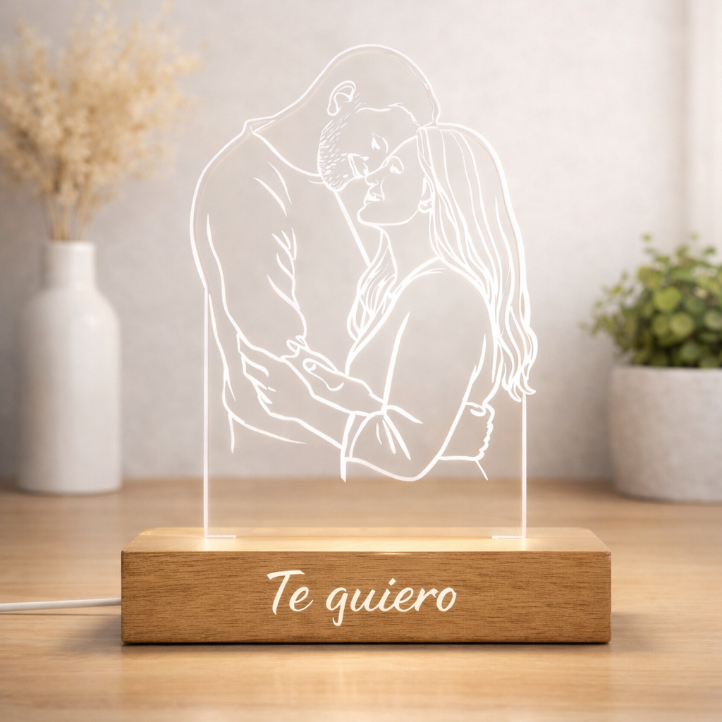 Lampara personalizada con Foto efecto silueta iluminada