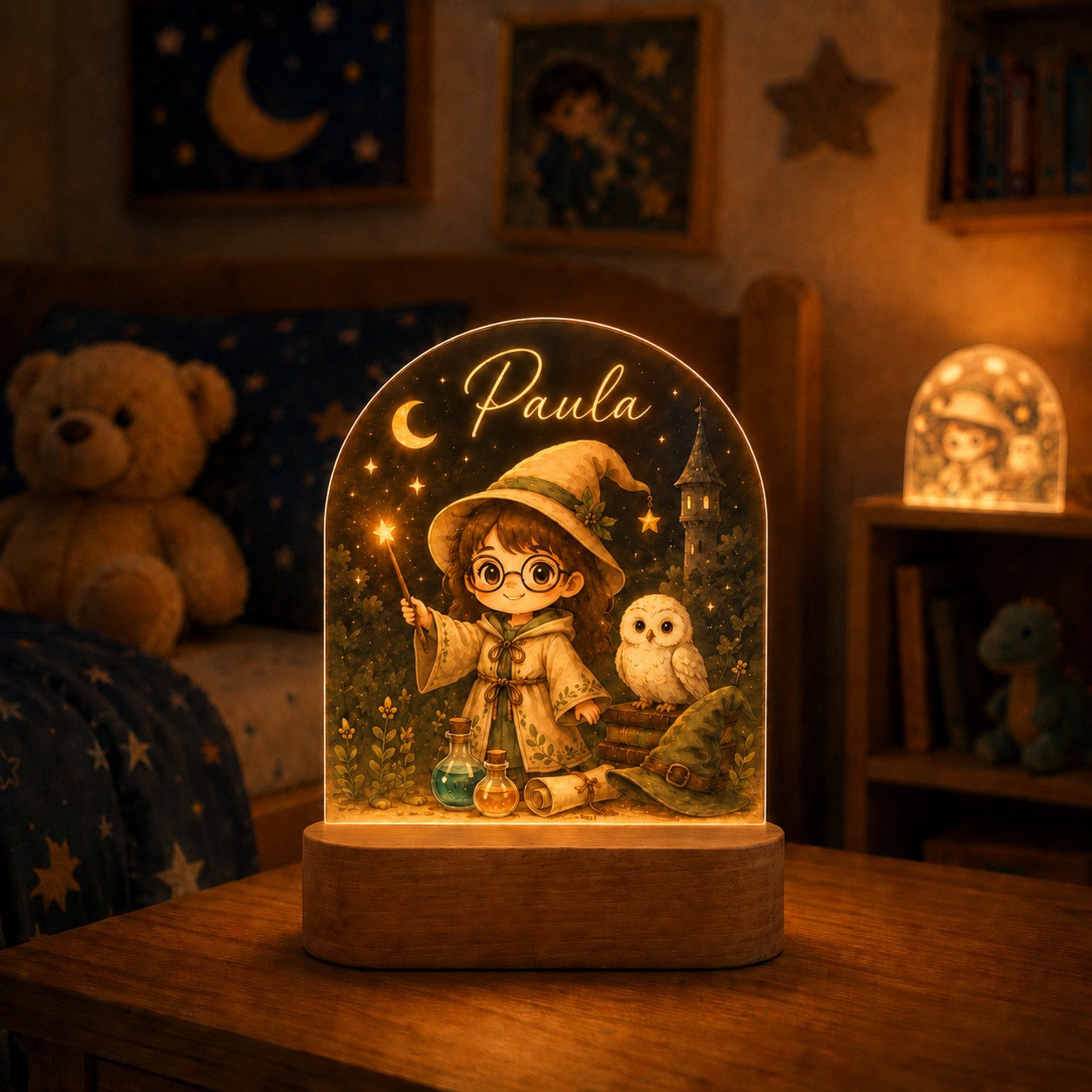 Lámpara Mago Infantil Personalizada | Bosque Encantado