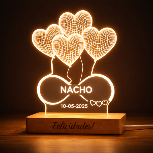 Lámpara Personalizada Regalo de Cumpleaños | Original LED Metacrilato