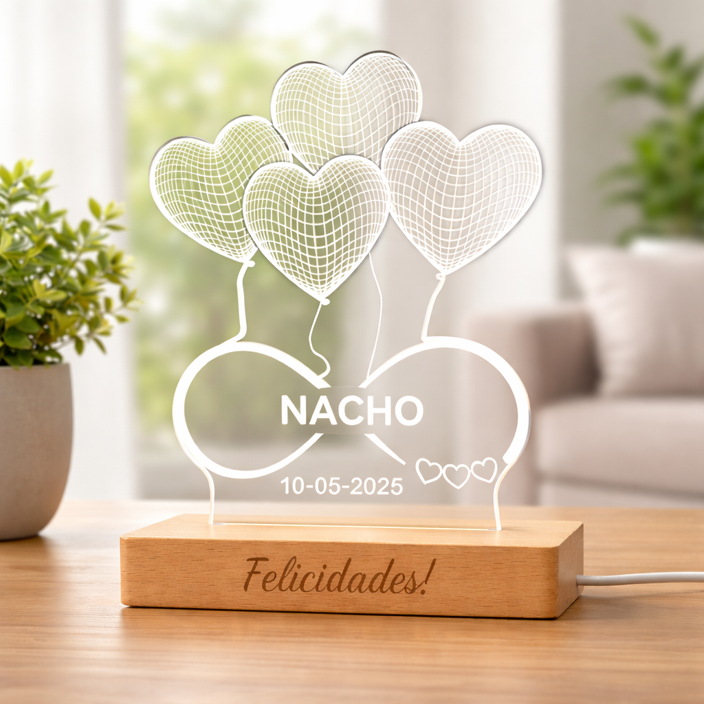 Lámpara Personalizada Regalo de Cumpleaños | Original LED Metacrilato