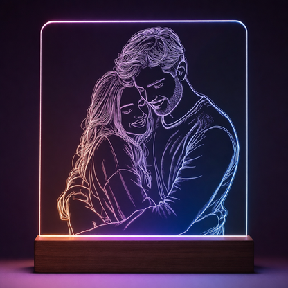 Lámpara personalizada con foto de pareja
