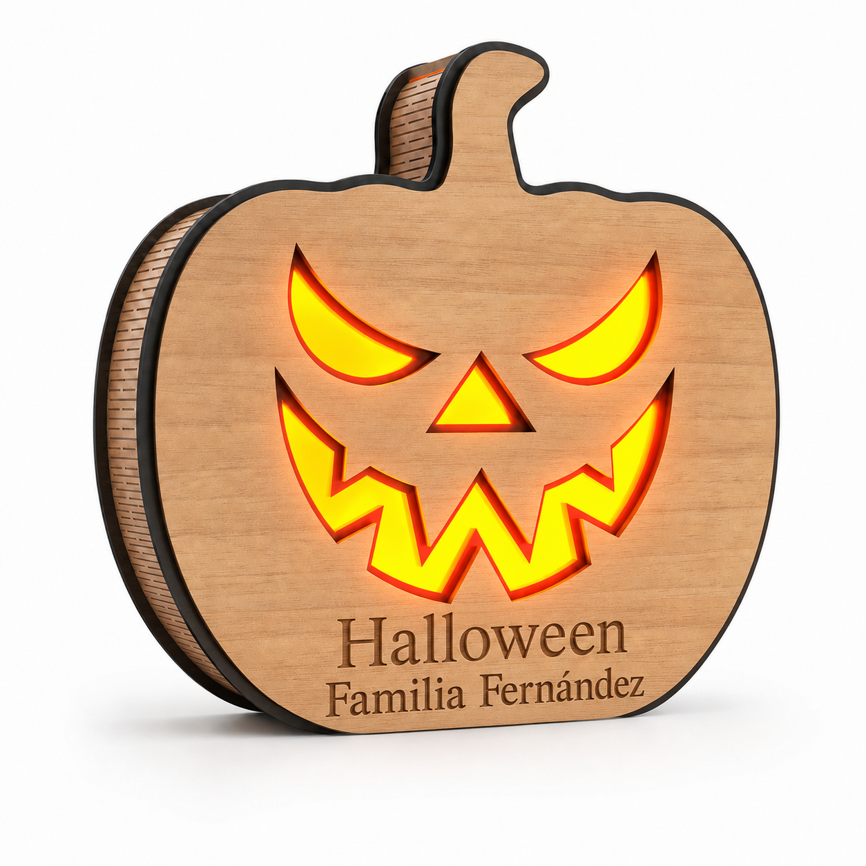 Lámpara calabaza personalizada Halloween con nombre decoración LED