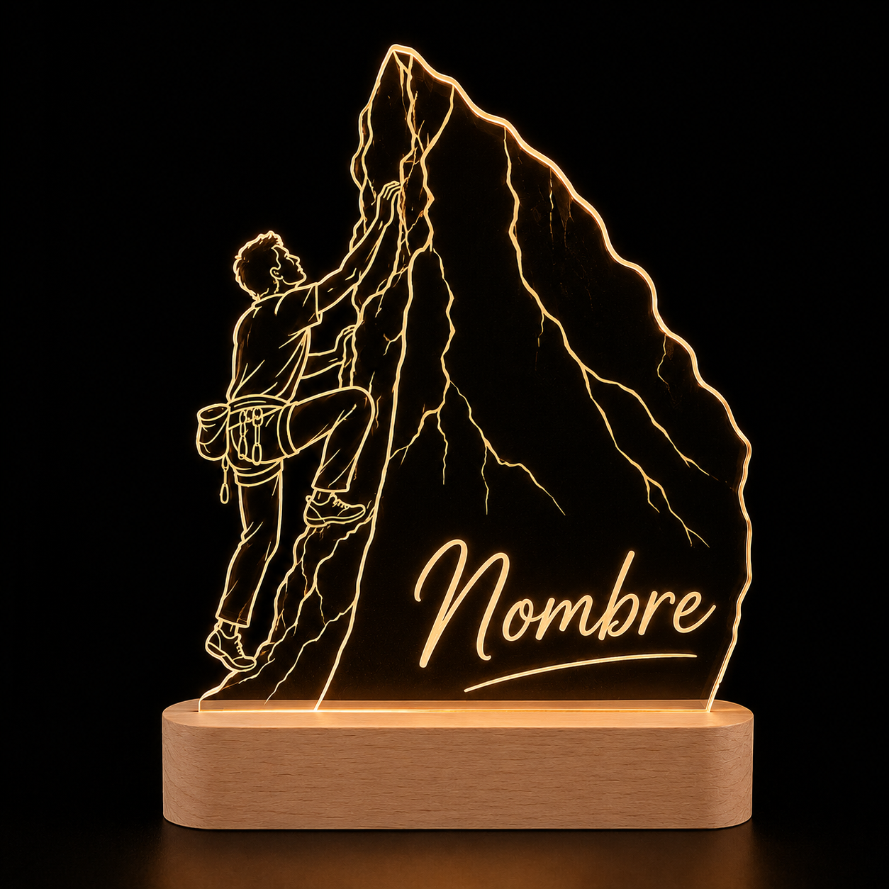 Lámpara de escalada personalizada LED metacrilato