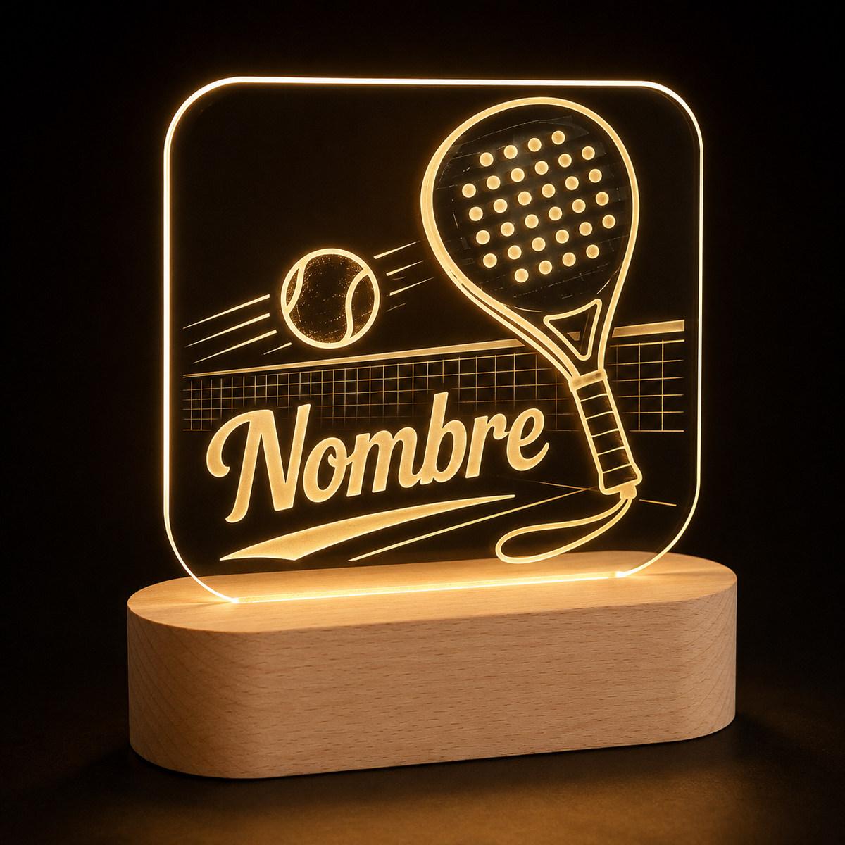 Lámpara de pádel personalizada LED metacrilato