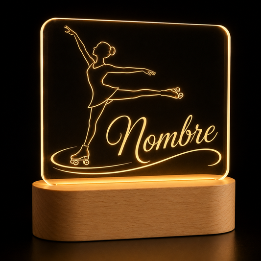Lámpara de patinaje personalizada diseño 2 LED metacrilato