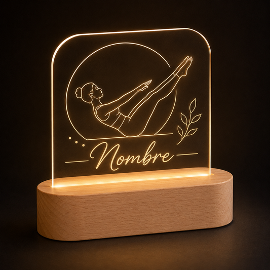 Lámpara de pilates personalizada diseño 2 LED metacrilato