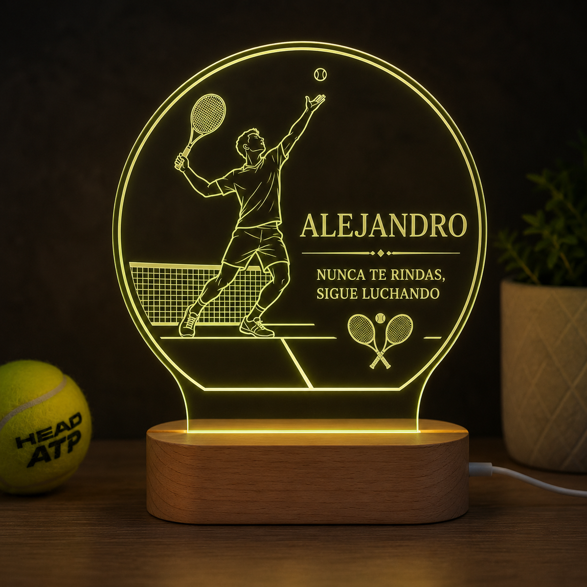 Lámpara de tenis personalizada LED metacrilato