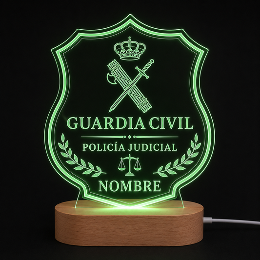 Lámpara Guardia Civil Policía Judicial personalizada – LED metacrilato