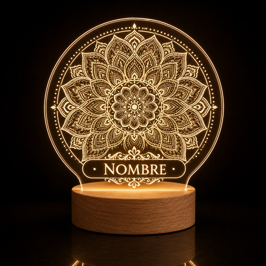 Lámpara mandala decorativa personalizada – LED metacrilato