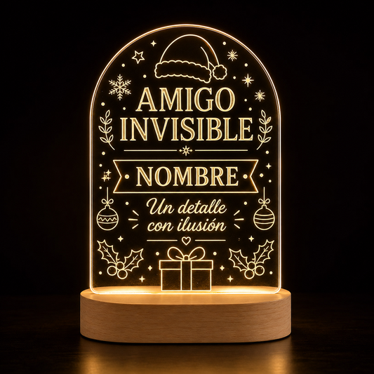 Lámpara para amigo invisible personalizada – LED metacrilato