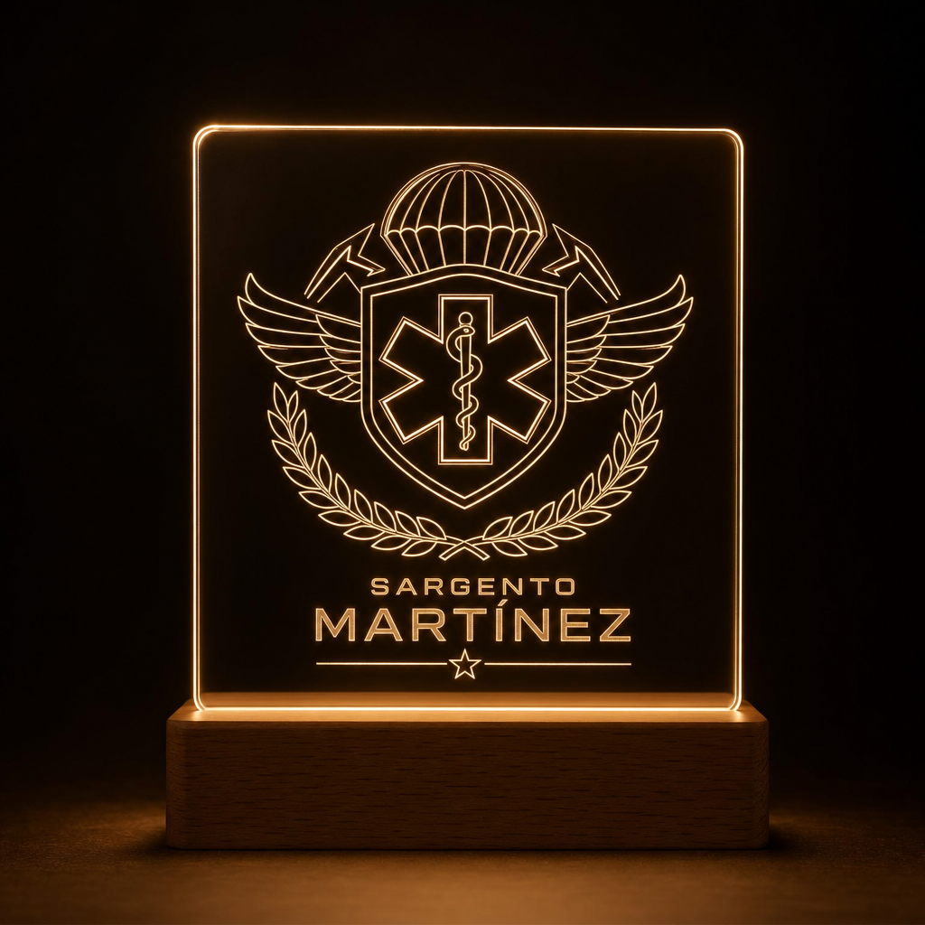 Lámpara de bombero de la UME personalizada LED metacrilato