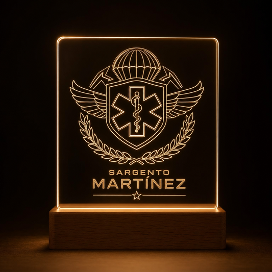 Lámpara de bombero de la UME personalizada LED metacrilato