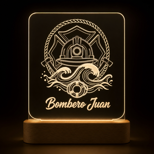 Lámpara de bombero rescate acuático y buceo personalizada LED metacrilato