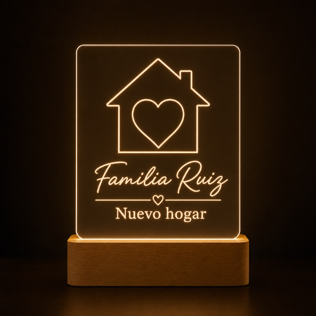 Lámpara de nueva casa personalizada inauguración del hogar LED