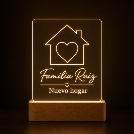 Lámpara de nueva casa personalizada inauguración del hogar LED