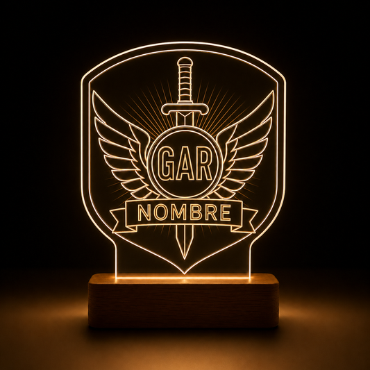 Lámpara Guardia Civil GAR personalizada LED metacrilato