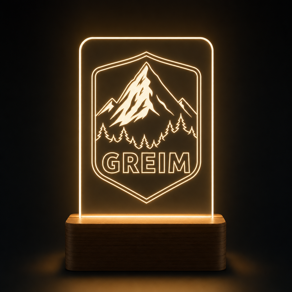 Lámpara Guardia Civil GREIM montaña personalizada LED metacrilato