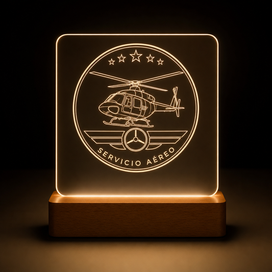 Lámpara Guardia Civil Servicio Aéreo personalizada LED metacrilato