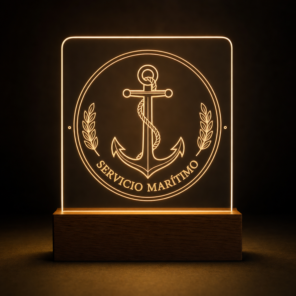 Lámpara Guardia Civil Servicio Marítimo personalizada LED metacrilato