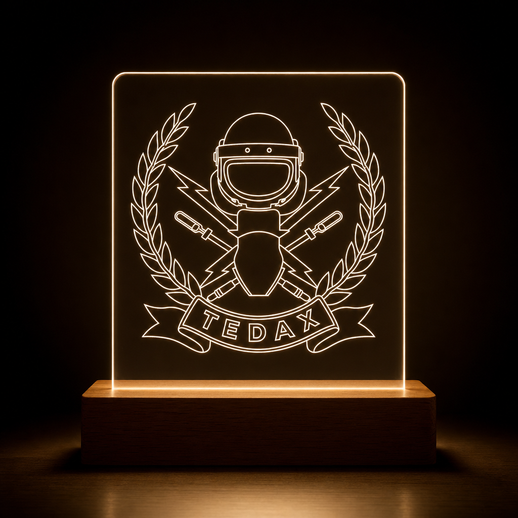 Lámpara Guardia Civil TEDAX-NRBQ personalizada LED metacrilato