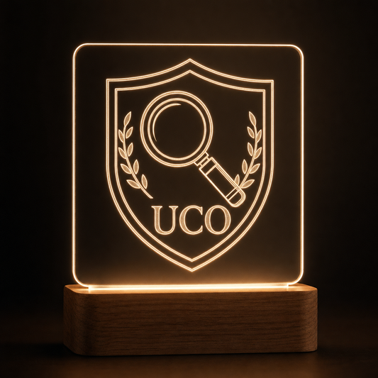 Lámpara Guardia Civil UCO personalizada LED metacrilato